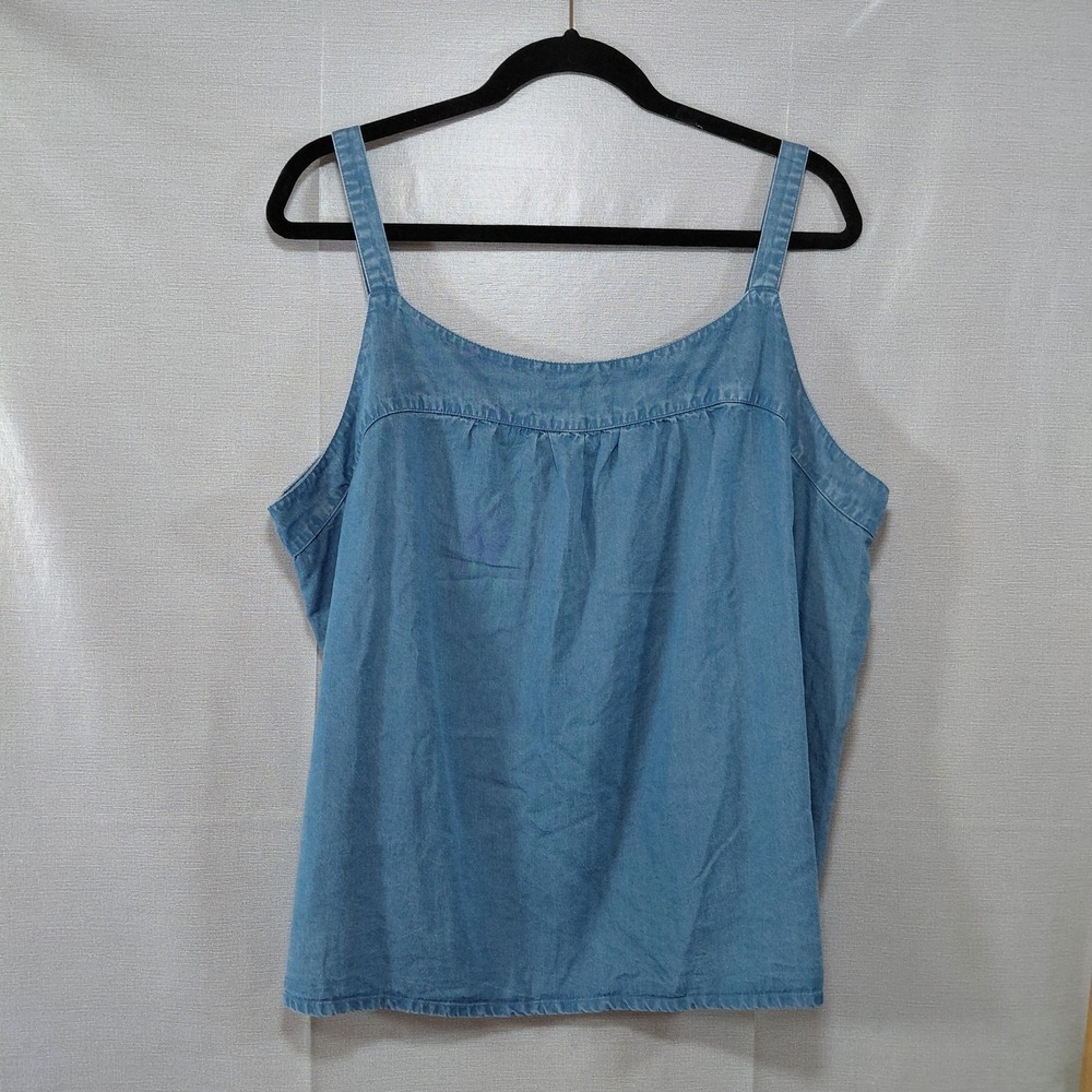 Gap Chambray Flowy Tank Top Women's XXL Sleeveless Lightweight Denim Blue